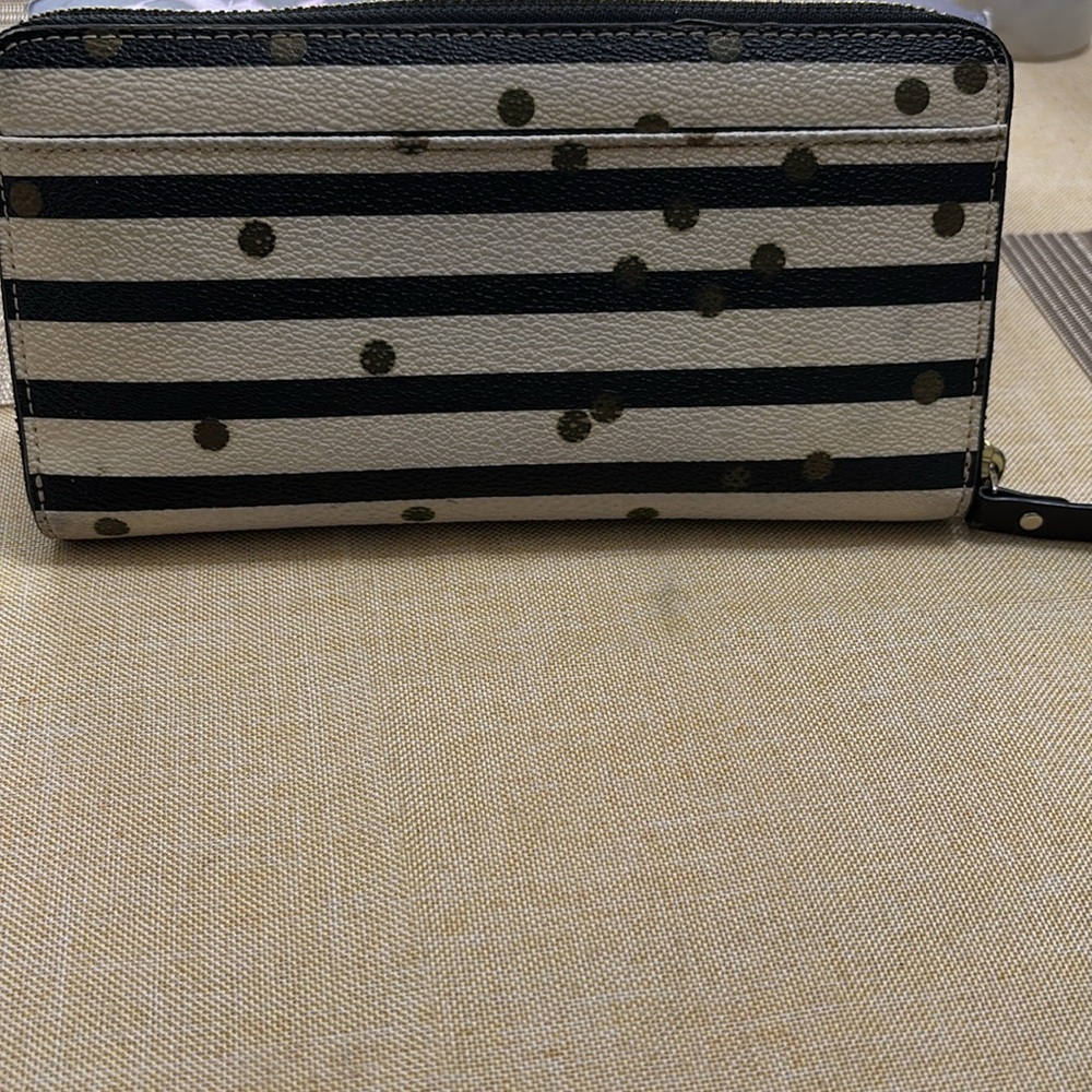 Kate Spade Black and White Striped Wallet - Picture 2 of 12